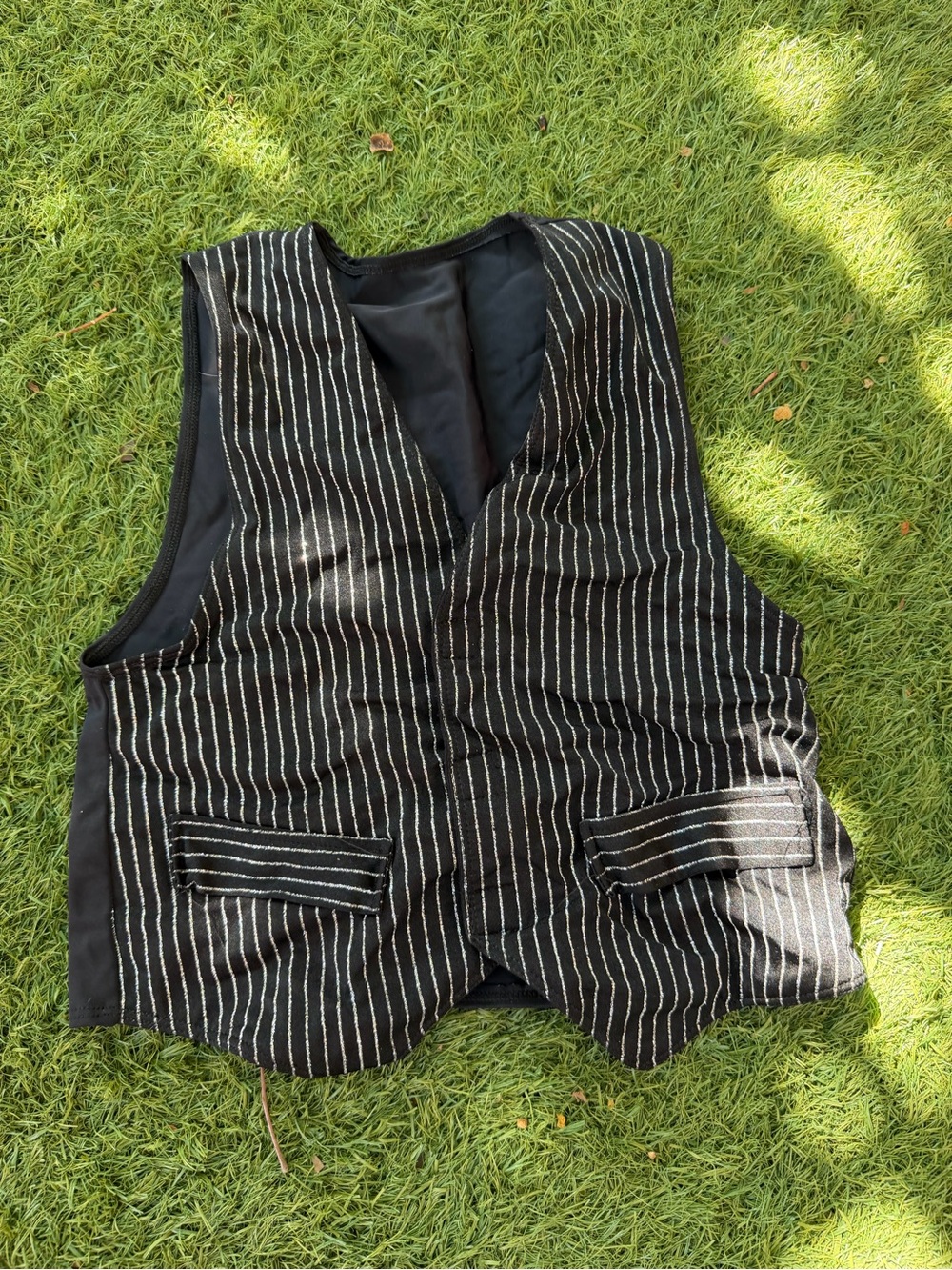 Kids Black Pinstripe Vest - Classic Formal Layer